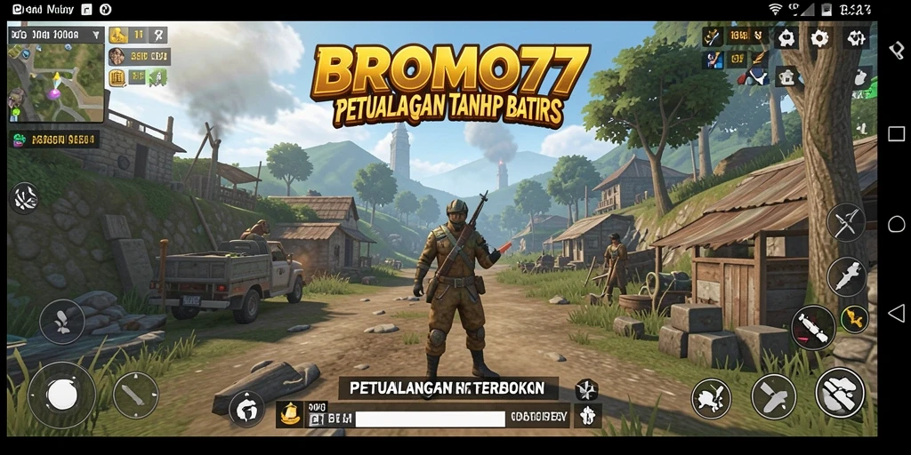Gameplay BROMO77 yang menampilkan petualangan dunia terbuka.