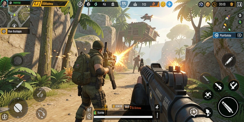 Tampilan gameplay seru KAKRP dalam aksi TPS.
