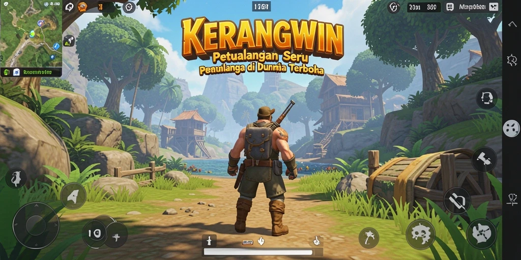 Tampilan gameplay KERANGWIN yang menampilkan dunia terbuka yang menakjubkan.