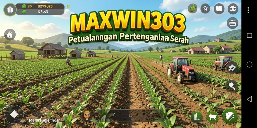 Screenshot gameplay <strong>MAXWIN303</strong> menampilkan petualangan pertanian yang seru.