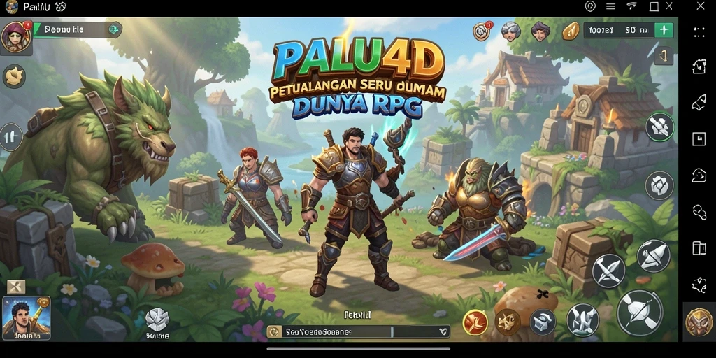 Tangkapan layar gameplay seru dalam PALU4D yang menunjukkan pertempuran dan eksplorasi.