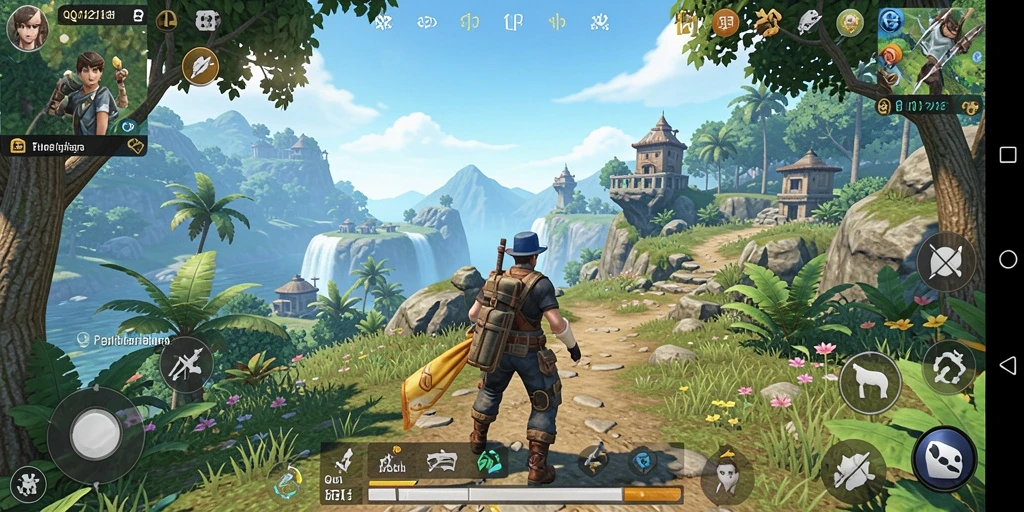 Screenshot gameplay yang menampilkan petualangan di dunia terbuka.