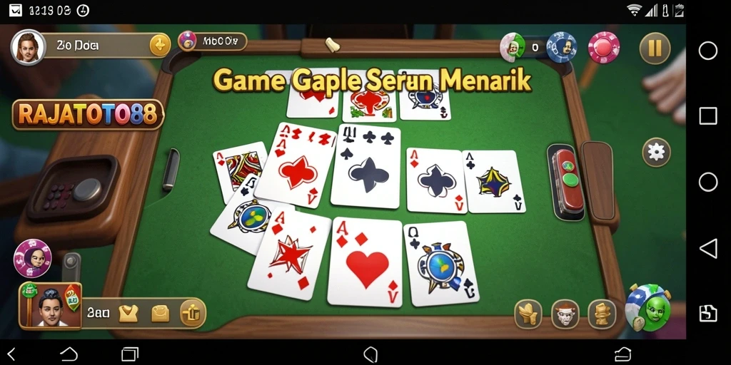 Tampilan gameplay seru RAJATOTO88 saat bermain Gaple.