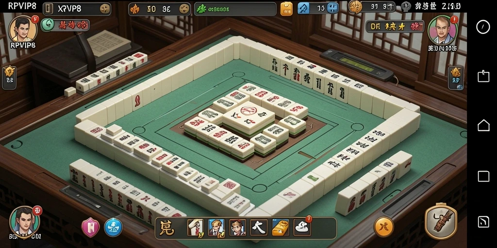 Tampilan gameplay RPVIP8 dengan grafis Mahjong yang menawan.