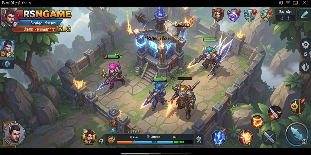 Tangkapan layar gameplay RSNGAME yang menampilkan pertempuran strategis intens.